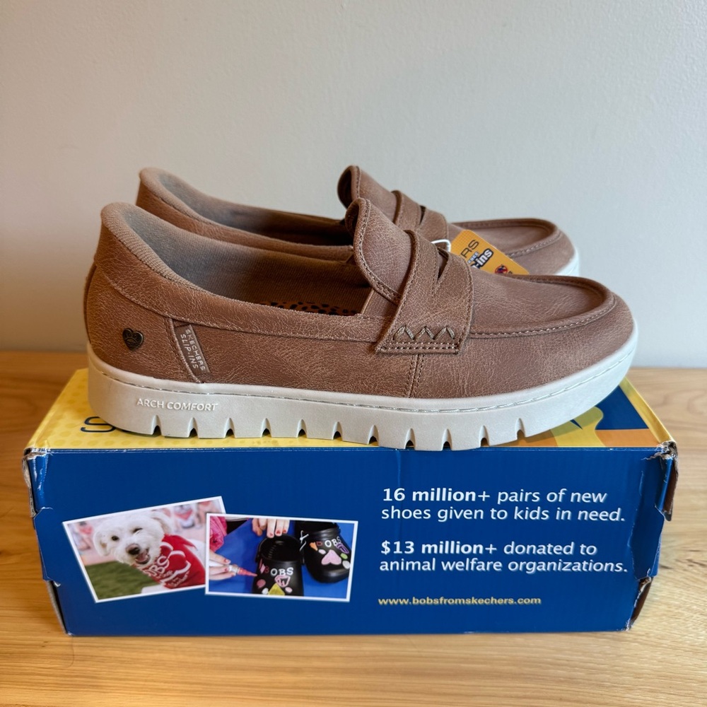 Skechers Slip-ins: BOBS Arch Comfort Sunfest Tan Women’s Size 9 - Picture 4 of 6